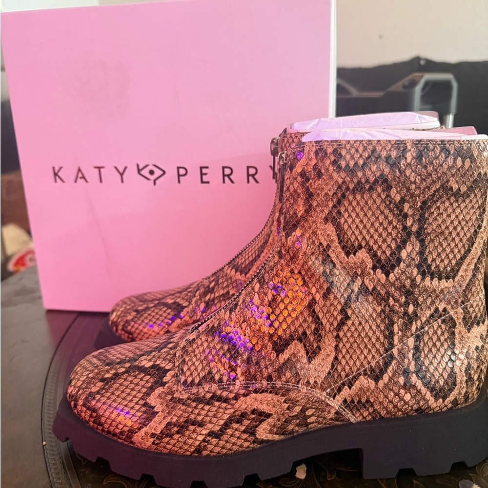 Katy Perry Collections Snake Print Combat Boots
